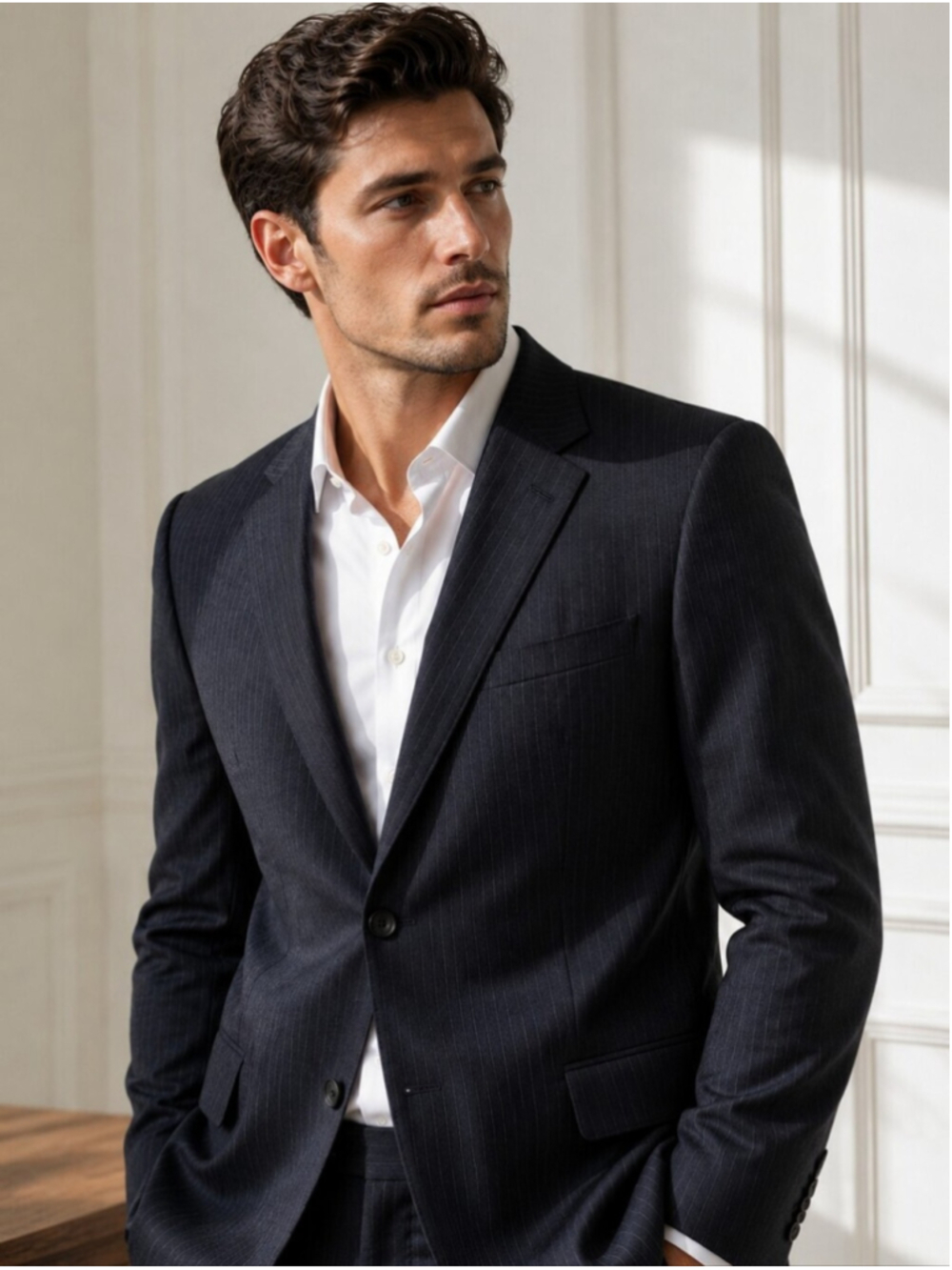 Hand Tailored Custom Pinstripe Men's Blazer